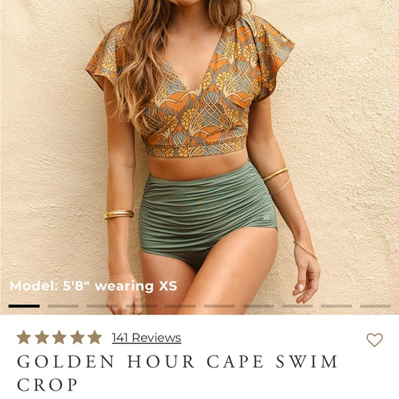 Albion Fit Swimsuit Top only in Golden Hour Pattern - Picture 4 of 4